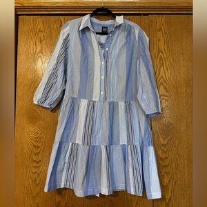 NWT GAP Women's Blue Striped Dress